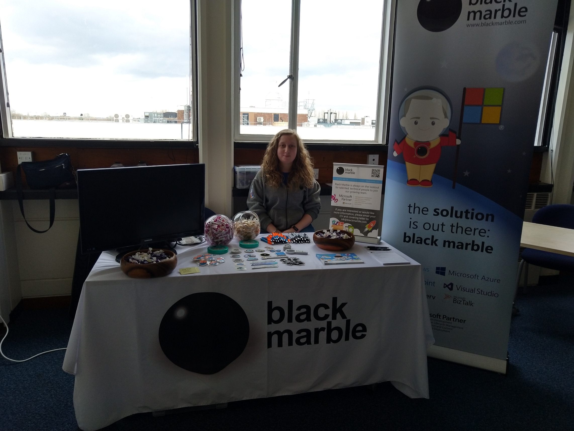 Amy on the Black Marble stand in Hull.