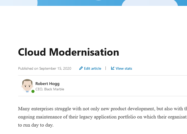 Cloud Modernisation Article