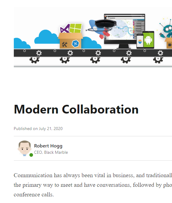 Modern Collaboration Article Snippet.